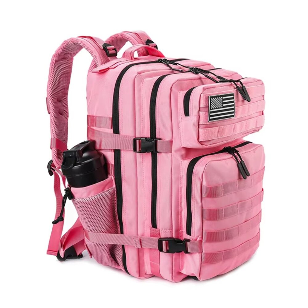45L Tactical Backpack with Bottle Holder Waterproof Multi Compartment for Hiking